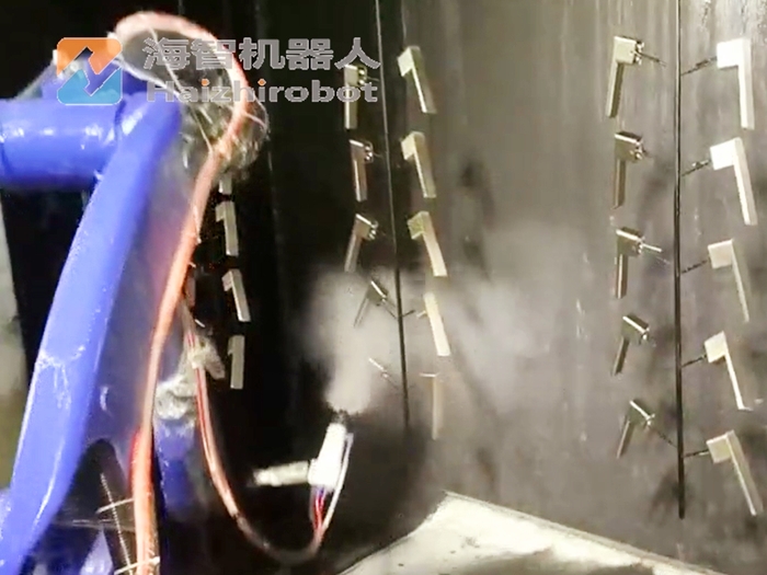 懸掛噴漆機(jī)器人生產(chǎn)線靜電噴涂